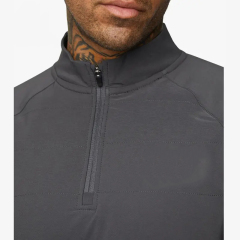 Customize Outdoor Workout Sports Wear Slim Fit 1/4 Quarter Zip Top Long Sleeve Jogging Track Top Men Compression Gym Shirt