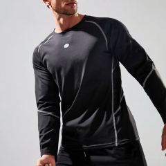 Custom Mens New Workout Tops Long Sleeve Slim Fit Dry Fit T-shirt Compression Shirt 100% Polyester T Shirt