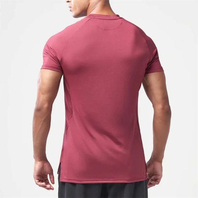 Custom Logo Essential Ultralight Gym Fitness Gym Spandex Polyester T Shirt Quick Dry Moisture Wicking 4 Way Stretch T Shirt