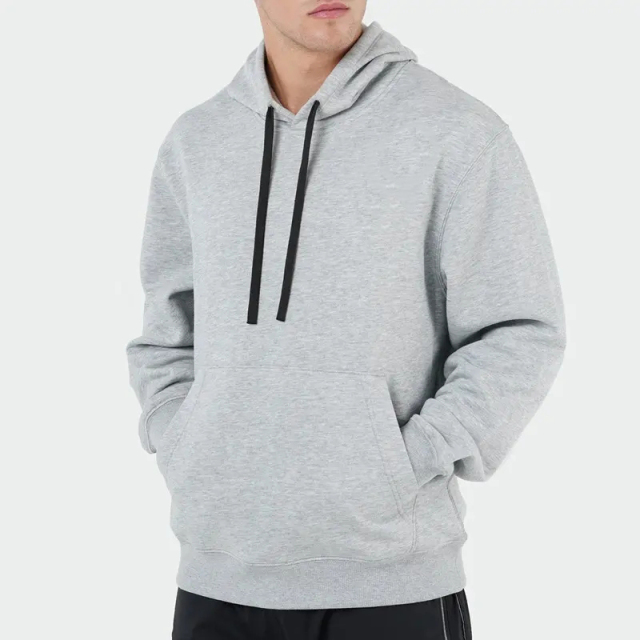 Manufacturers Cotton Polyester Ribbed Fabric Custom Silicone Logo Printing Fitness Sports Men Gym Hoodies