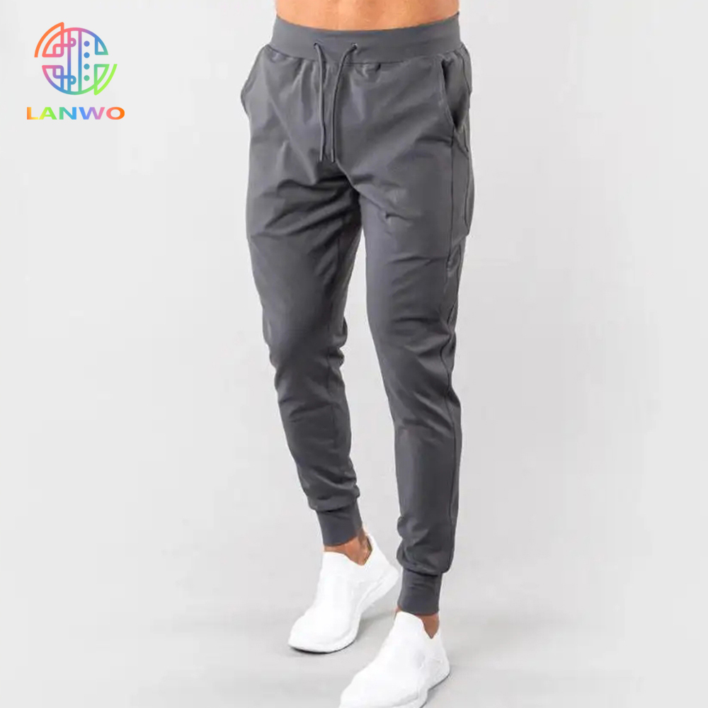 Custom Men Premium High Quality Nylon Spandex Slim Fit Sports Sweatpants Tapered Training Gym Fitness Jogger For Men