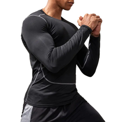 Custom Mens New Workout Tops Long Sleeve Slim Fit Dry Fit Compression Shirt Running T Shirt For Gym