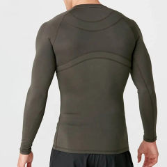 High Quality Dry Fit Men Fitness Compression Muscle Fit Gym Polyester Sports Long Sleeve T Shirt