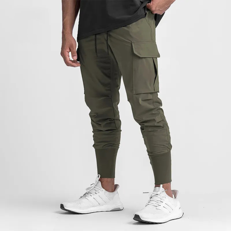 Custom High Quality Blank Polyester Sports Gym Activewear Fitness Slim Fit Nylon Skinny Mens Sweatpants Joggers Wtih Pockets