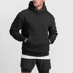 High Quality Custom Collar Buttons Pullover Hoodie Sweatshirts Wholesale Heavyweight Hoodie Plus Size Hoodie