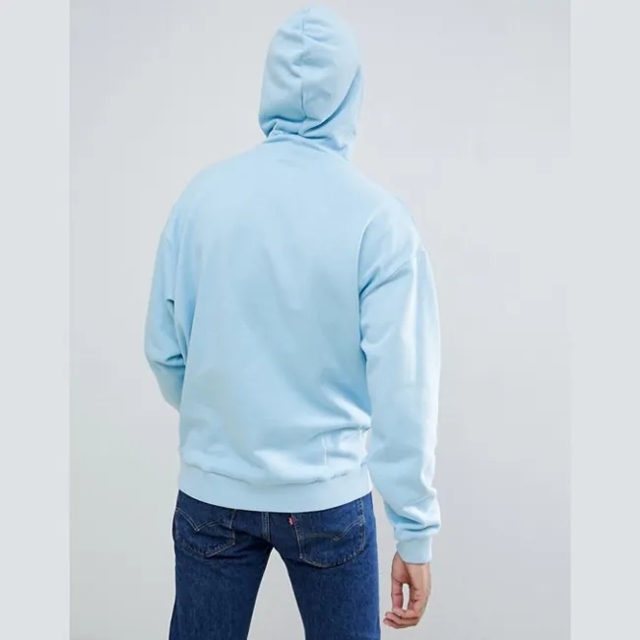 Custom Oem Design Men Turtleneck Hoodies Pullover Sky Blue Hoodies