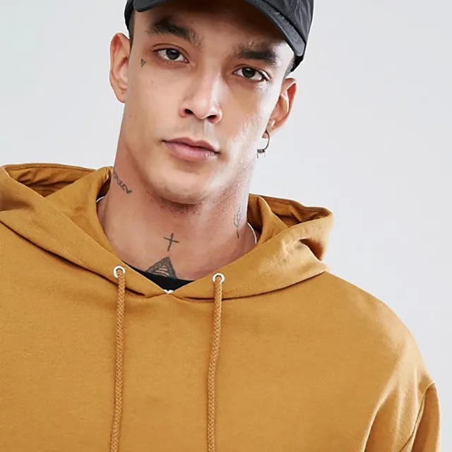 High Quality Fashion Super Comfort Long Sleeve Plain 100%cotton Custom Oversized Hoodie Men's French Terry