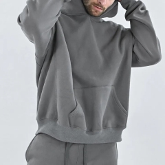 Custom Logo Embroidery Men Hoody Bale Heavy 500 Gsm Double Layer Organic Cotton Hoodie