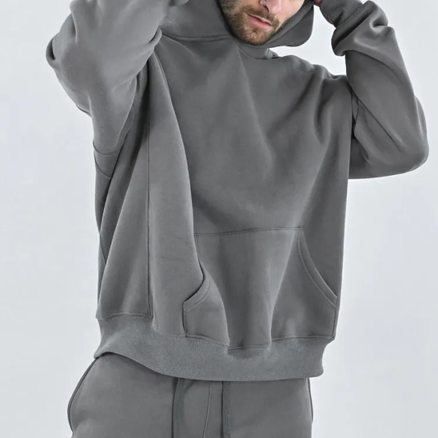 Custom Logo Embroidery Men Hoody Bale Heavy 500 Gsm Double Layer Organic Cotton Hoodie