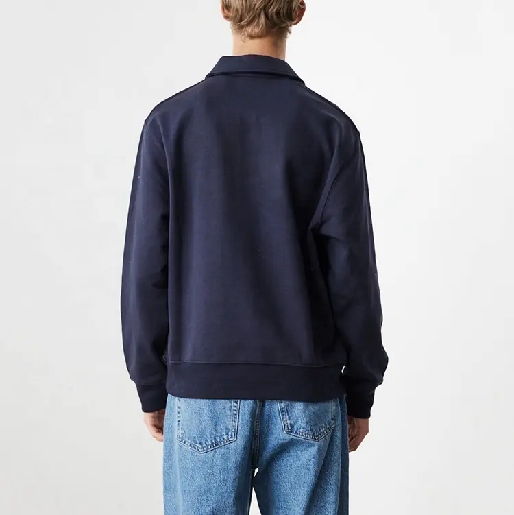 Oem Men's Quarter Zipper Sweatshirt Custom Logo High Quality Polo Zip Neck Mens Sweatshirts