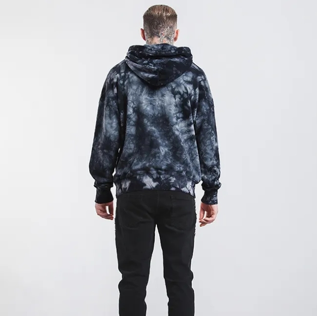 Wholesale Custom Tie Dye Hoodie Oversize Mens 100% Cotton Terry Acid Wash Hoodie