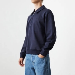 Oem Men's Quarter Zipper Sweatshirt Custom Logo High Quality Polo Zip Neck Mens Sweatshirts