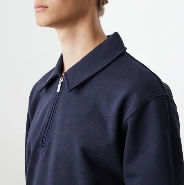 Oem Men's Quarter Zipper Sweatshirt Custom Logo High Quality Polo Zip Neck Mens Sweatshirts