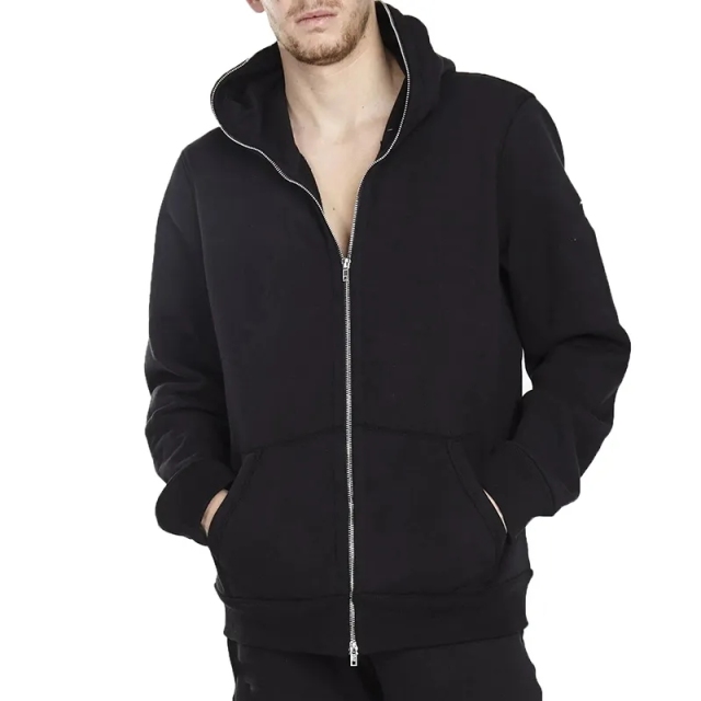 Custom Logo Oem New Design 100% Cotton Pullover Solid Full Zip Up Hoodie