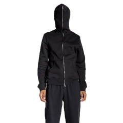 Custom Logo Oem New Design 100% Cotton Pullover Solid Full Zip Up Hoodie