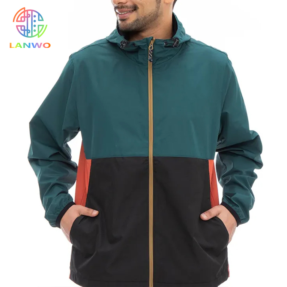 Oem Fashion New Waterproof Tactical Skin Jacket Men Raincoat Thin Coat Patchwork Windbreaker Jacket