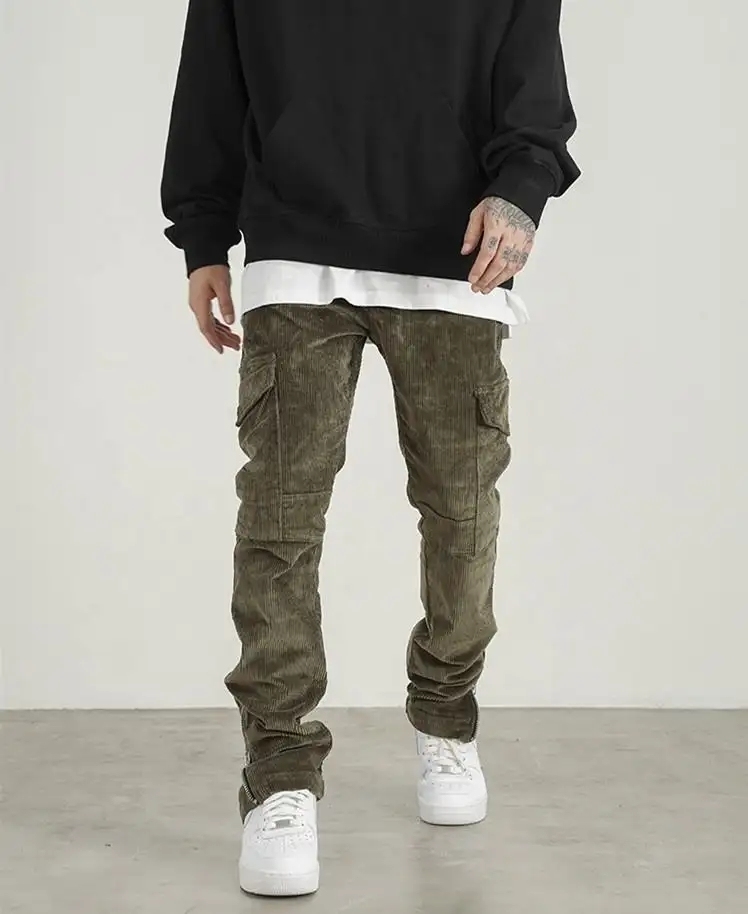 Factory Custom Trendy 100% Corduroy Breathable Comfortable Jogger Pants Also Suitable For Street Casual Pants