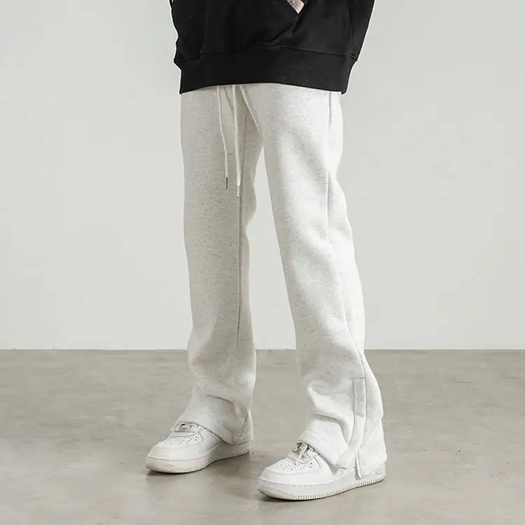 High Quality Flare Pants Mens Sweatpants Unisex Slim Fit Heavyweight Blank Brown Jogging Flare Sweat Pants Men