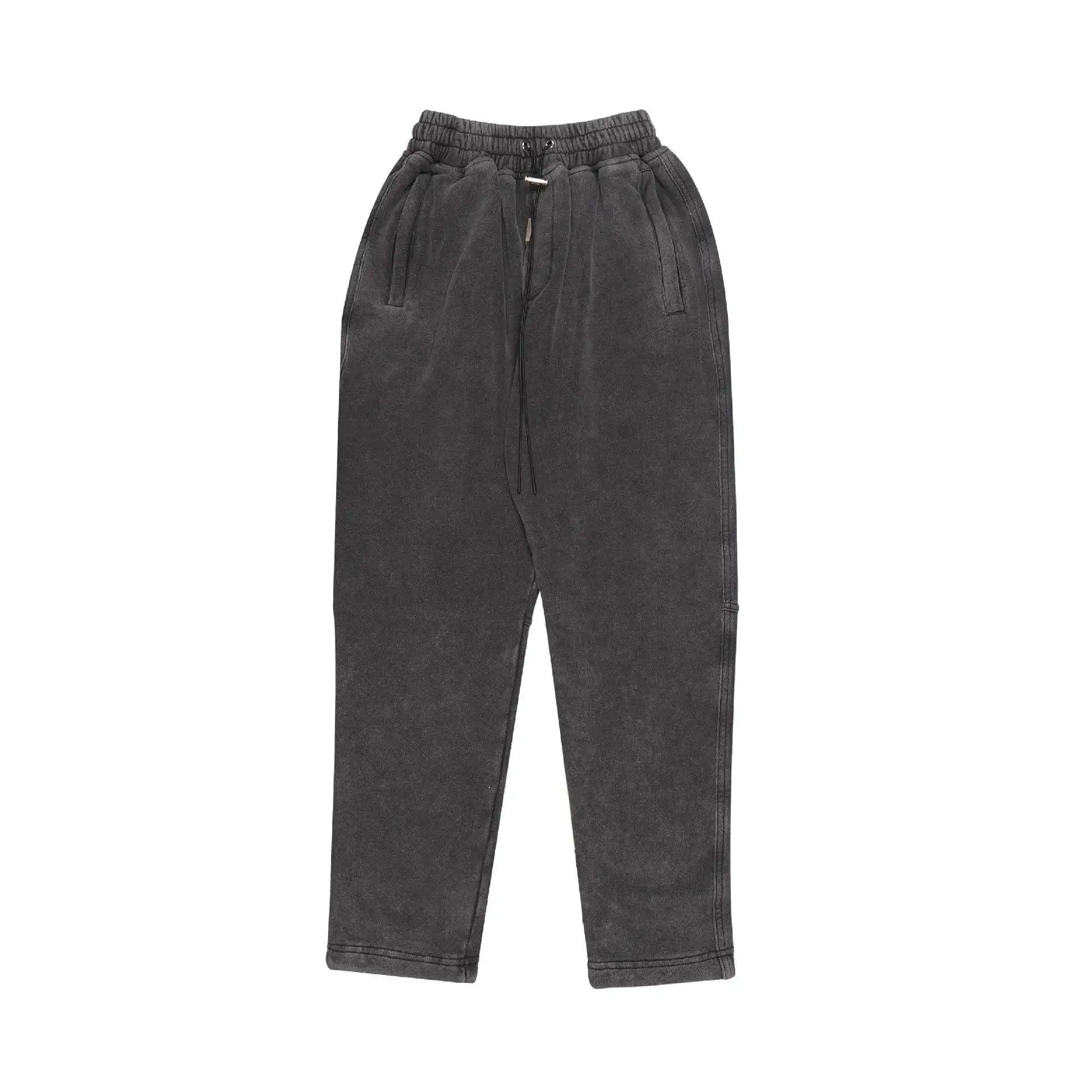 Manufacturer Custom 100% Cotton Sweatpants Vintage Black Acid Wash Joggers Men's Washed Sweatpants Streetwear Pants