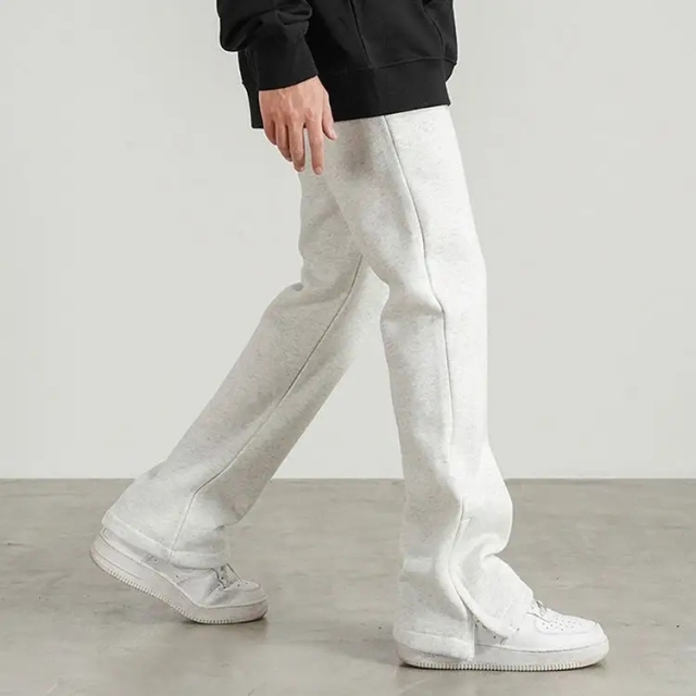 High Quality Flare Pants Mens Sweatpants Unisex Slim Fit Heavyweight Blank Brown Jogging Flare Sweat Pants Men