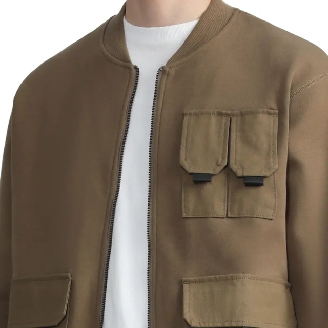 Wholesale Custom Zip Up Tactical Outdoor Windproof Cargo Men's Bomber Baseball Jacket With Multi Pocket