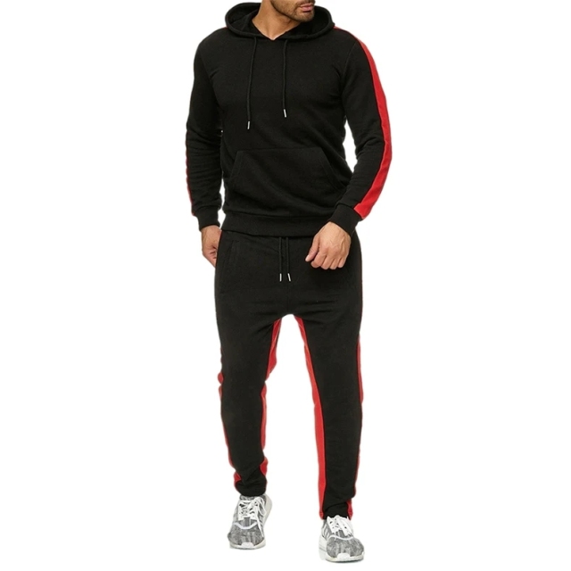 Custom Good Quality Men's Sports Clothing Oem Custom Gym Sweatsuit Polyester Stripe Mens Tracksuit
