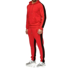 Custom Good Quality Men's Sports Clothing Oem Custom Gym Sweatsuit Polyester Stripe Mens Tracksuit