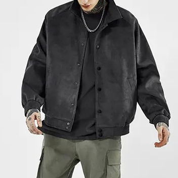 Custom Street Style Oversized Fashion Men's Jacket Foam Suede Heavy Zip Windbreaker Hoodie