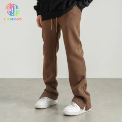 High Quality Flare Pants Mens Sweatpants Unisex Slim Fit Heavyweight Blank Brown Jogging Flare Sweat Pants Men