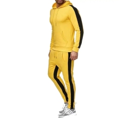 Custom Good Quality Men's Sports Clothing Oem Custom Gym Sweatsuit Polyester Stripe Mens Tracksuit