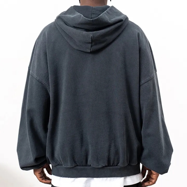 Men High Quality Acid Wash Heavyweight Streetwear Heavy Cotton Pullover Custom Drop Shoulder Fleece Oversized Hoodie