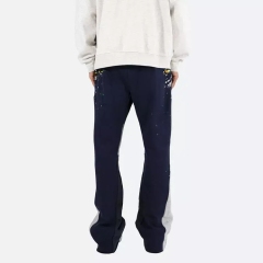 Custom Cargo Pant Hip Hop Flare Cargo Trousers 100% Cotton Loose Men's Sweatpants Cargo Sweat Pants For Men