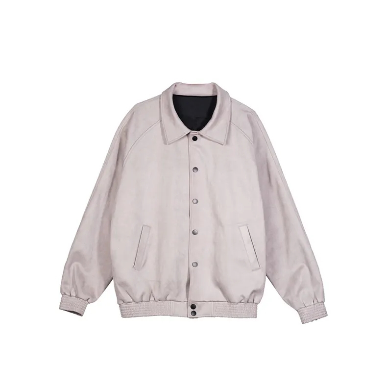 Custom Street Style Oversized Fashion Men's Jacket Foam Suede Heavy Zip Windbreaker Hoodie