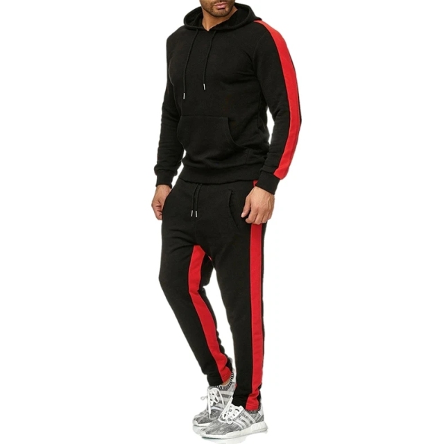 Custom Good Quality Men's Sports Clothing Oem Custom Gym Sweatsuit Polyester Stripe Mens Tracksuit