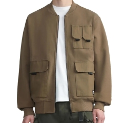 Wholesale Custom Zip Up Tactical Outdoor Windproof Cargo Men's Bomber Baseball Jacket With Multi Pocket