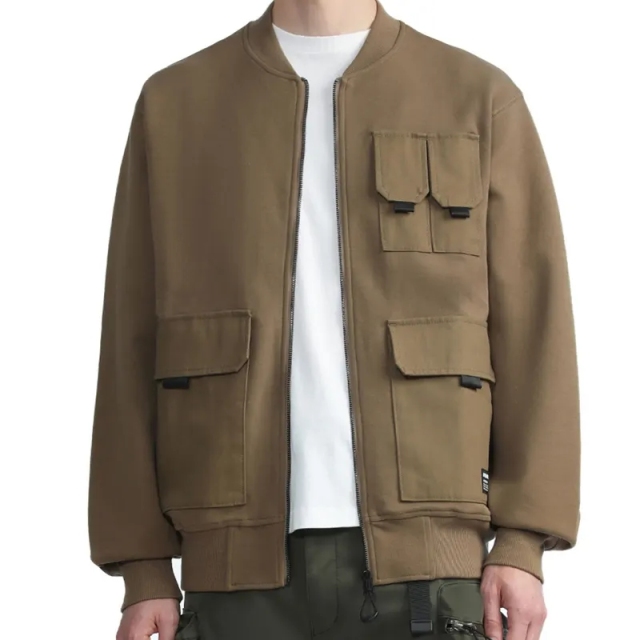 Wholesale Custom Zip Up Tactical Outdoor Windproof Cargo Men's Bomber Baseball Jacket With Multi Pocket