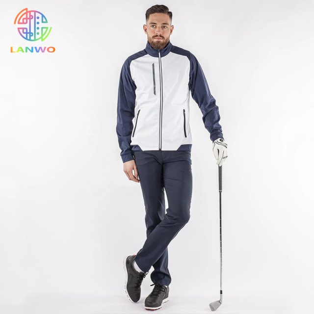 Custom Logo Zip Up Sweatshirt Golf Jacket Waterproof Soft Shell Jacket For Men