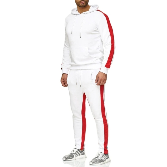Custom Good Quality Men's Sports Clothing Oem Custom Gym Sweatsuit Polyester Stripe Mens Tracksuit