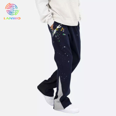 Custom Cargo Pant Hip Hop Flare Cargo Trousers 100% Cotton Loose Men's Sweatpants Cargo Sweat Pants For Men