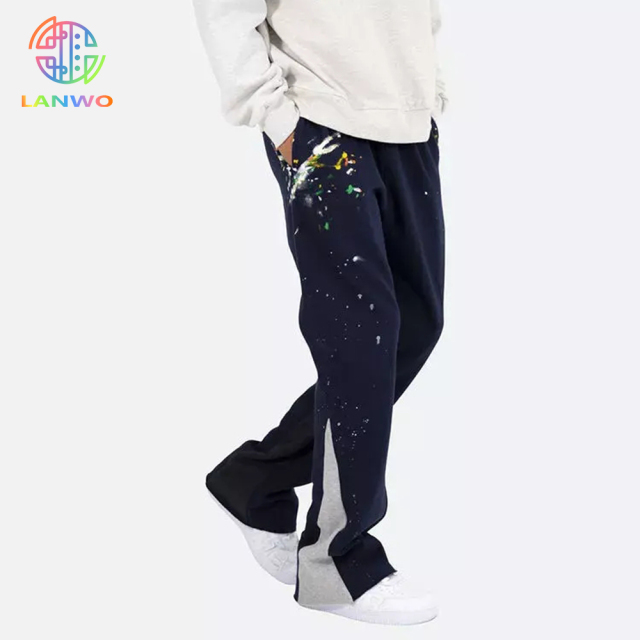 Custom Cargo Pant Hip Hop Flare Cargo Trousers 100% Cotton Loose Men's Sweatpants Cargo Sweat Pants For Men