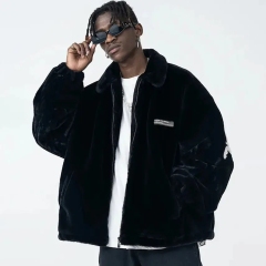 Custom New Design Plus Size Outdoor Jacket Stylish And Warm Jacket Fleece Chenille Zip Up Oversized Men's Jacket