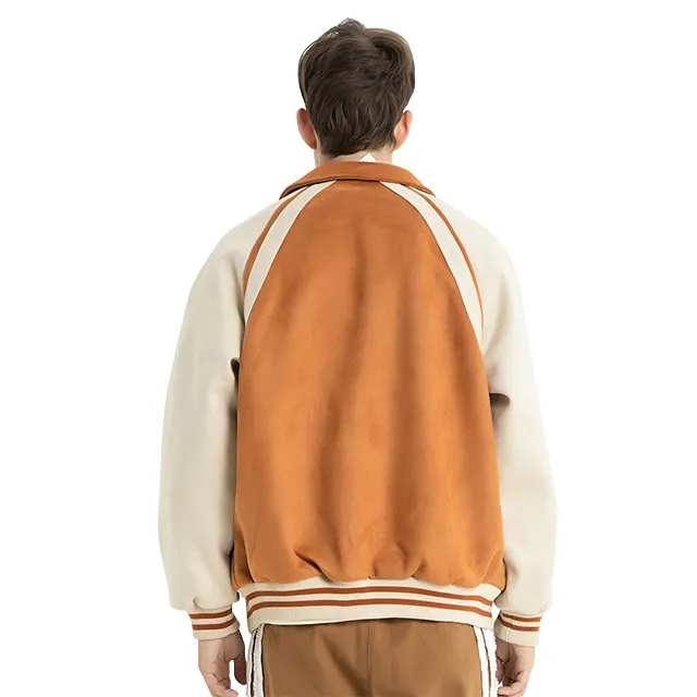 Wholesale Spring Autumn Baseball Embroidery Cardigan Button Colour Custom Fashion Long Sleeve Jacket For Men