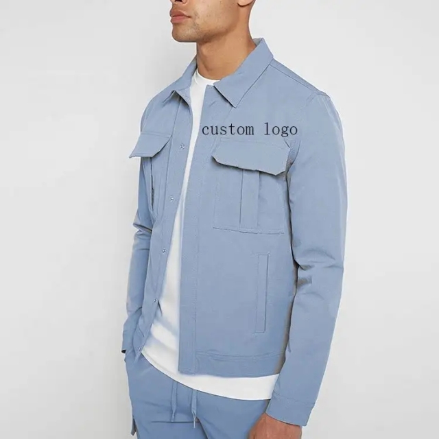 Custom Casual Cargo Pocket 100% Polyester Leisure Mens Jackets