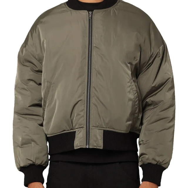 Manufacturer Full Zip Cropped Bomber Jacket For Mens Path Oversized Boxy Custom Logo Jacket Utility Jackets Plus Size