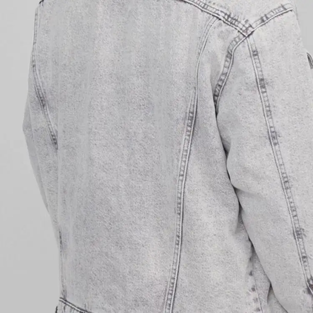 Oem Wholesale Light Blue Mens Faux Shearling Winter Denim Jackets