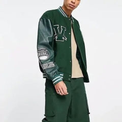 New Style Custom Logo Motorcycle Jacket Plus Size Men's Jackets Men Leather Baseball Jacket