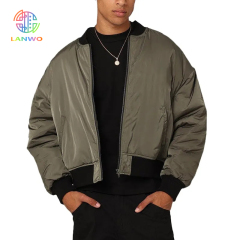 Manufacturer Full Zip Cropped Bomber Jacket For Mens Path Oversized Boxy Custom Logo Jacket Utility Jackets Plus Size