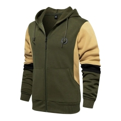 High Quality Oversize New Men's Cardigan Matching Color Men's Casual Custom Color Block Hoodie