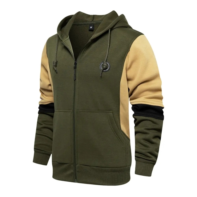 High Quality Oversize New Men's Cardigan Matching Color Men's Casual Custom Color Block Hoodie