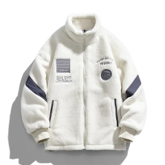 Winter Lamb Wool Coat Men's Three-dimensional Embroidered Cashmere Warm Waffle Rope Comfortable Cotton Cool Coat Fashion Jackets